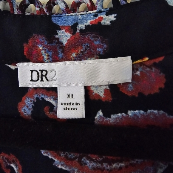 DR2 by Daniel Rainn Blouse XL Womens Colorful Print  Paisley Lightweight Artsy - Picture 6 of 14